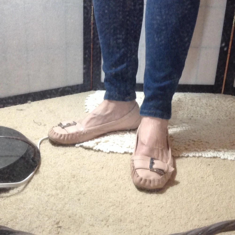 BCBGirls pink leather loafers